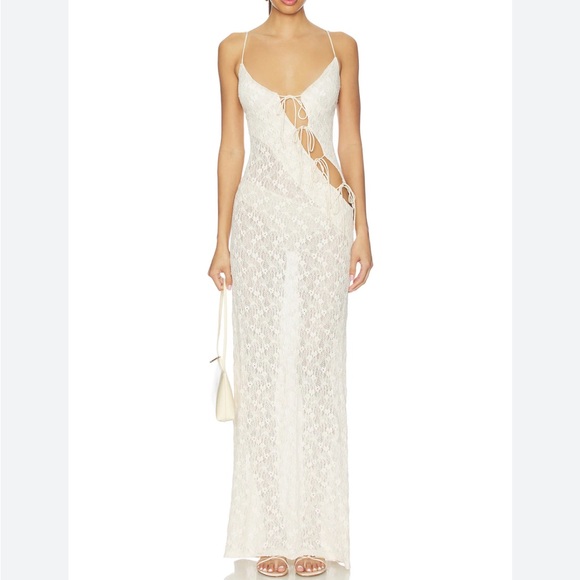 Lioness Dresses & Skirts - Lioness Ivory Lace Cutout Maxi Dress